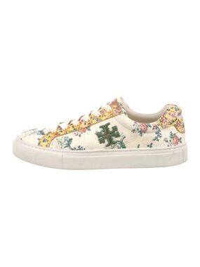 Tory Burch Kids Floral Canvas Sneaker in Cream, Yellow & Green
